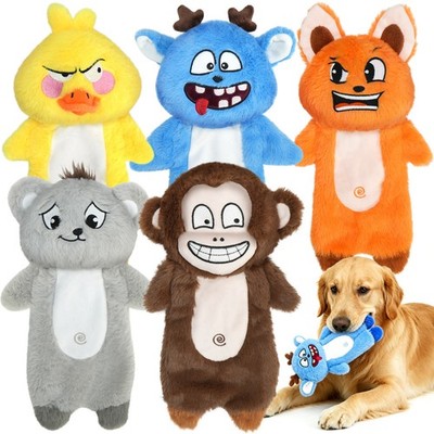 5Pcs Dog Squeaky Toys No Stuffing Plush Dogs Chew Toy for Small Medium Large Dog