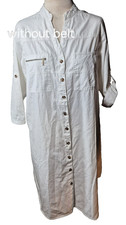 White Denim Wash 1X Dress NEW Belted Boho Indie Punk Folk Coastal Speed Limit
