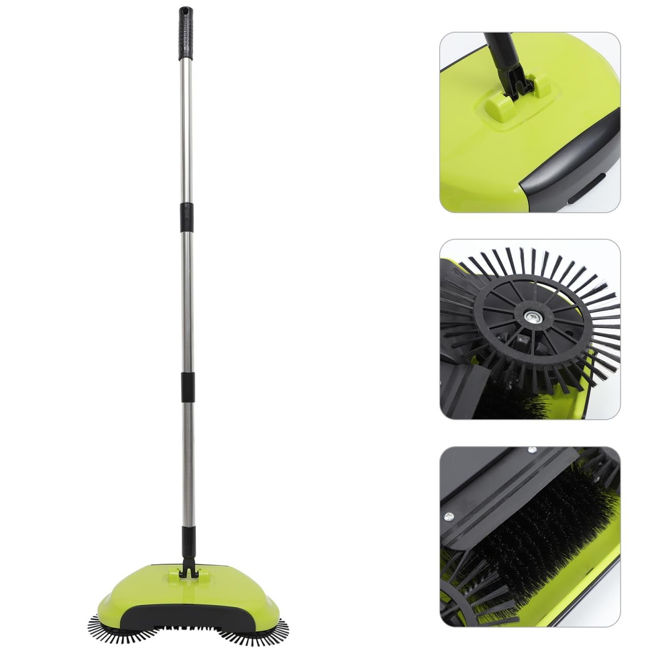 Floor Sweeper Manual, 3 in 1 Carpet Cleaner Machine Push Broom Clean Lazy Dus...