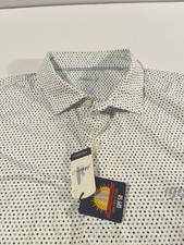 NWT Johnnie-O Gulf Blue Polka Dot Print Polo Shirt Men's Sz XL