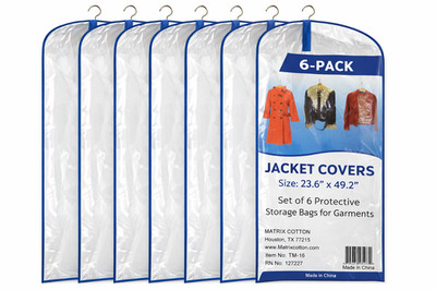 6 Units Lot Of  Dust Cover Garment Storage Organizer Bag Wardrobe  Clothing