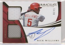 2018 Panini Immaculate Rookie Dual Materials 54/99 Nick Williams Auto 6we