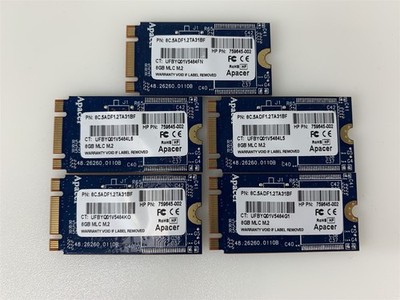 Lot of 5 -HP 8GB SATA-3 M.2 MLC SSD Drive 759645-002 Apacer 8C.5ADF1.2TA31BF