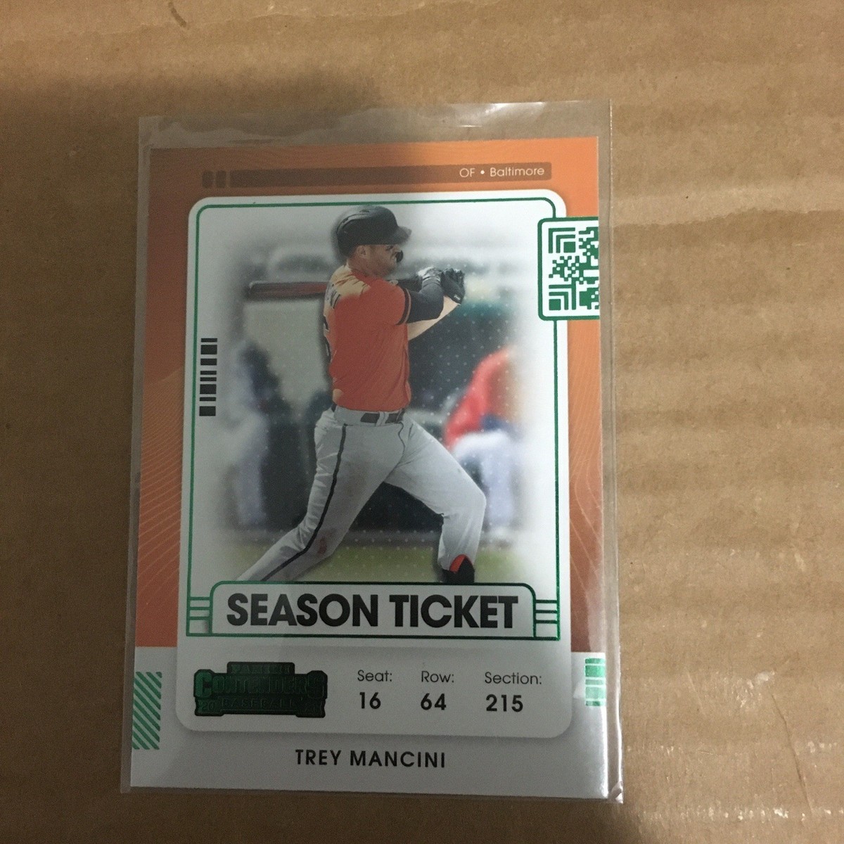 2021 Panini Contenders - Season Ticket Trey Mancini #88 Green for