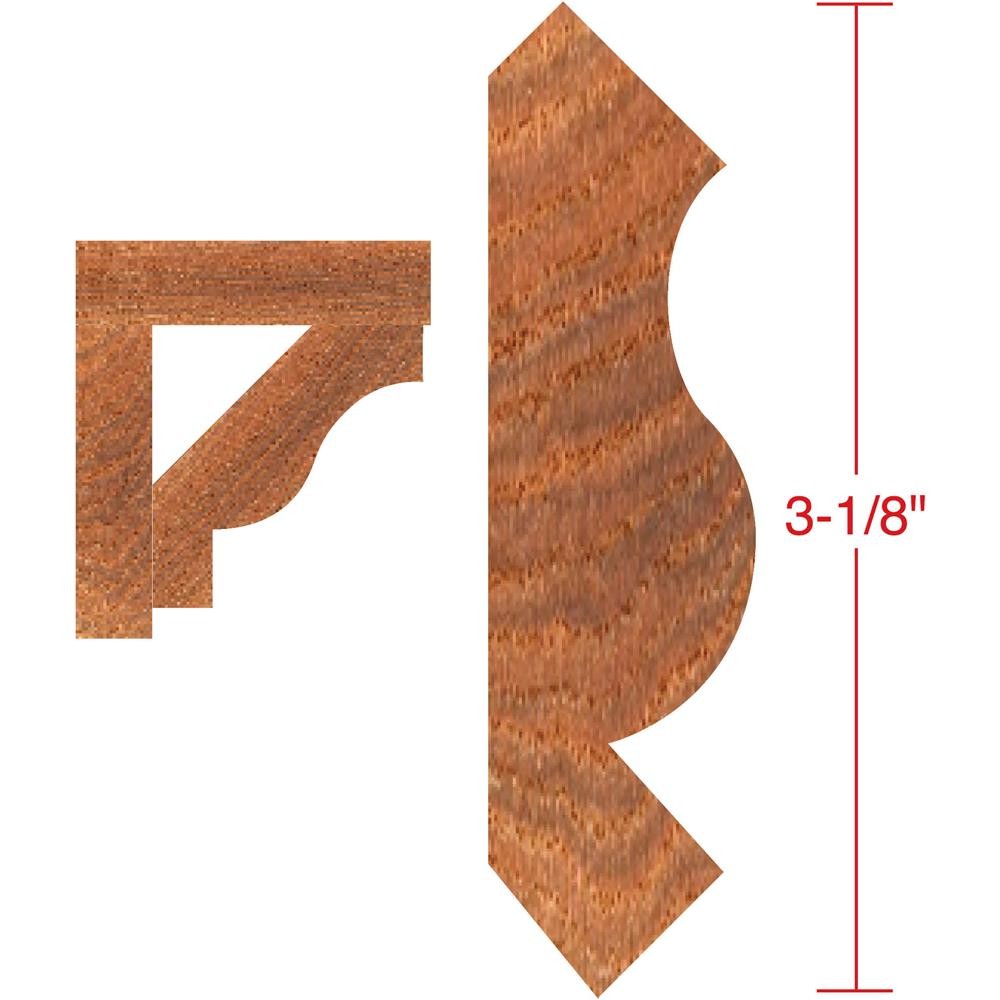 C2208 3-1/2" Crown Moulding - 1" Bore