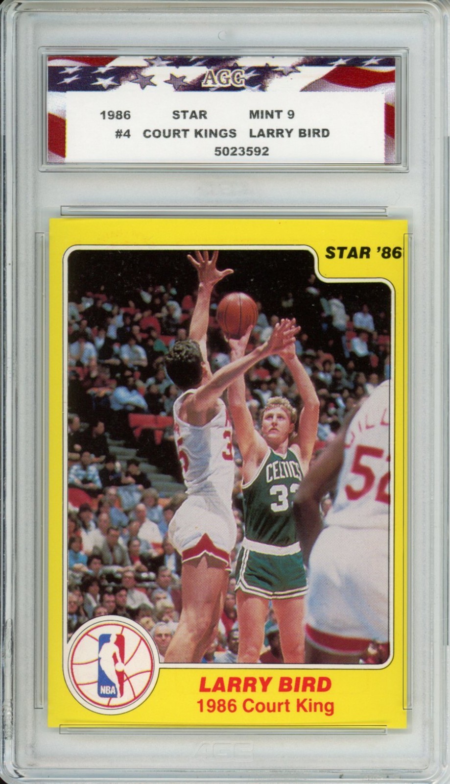 1986 Star Court Kings #4 Larry Bird AGC 9 Mint Boston Celtics Legend