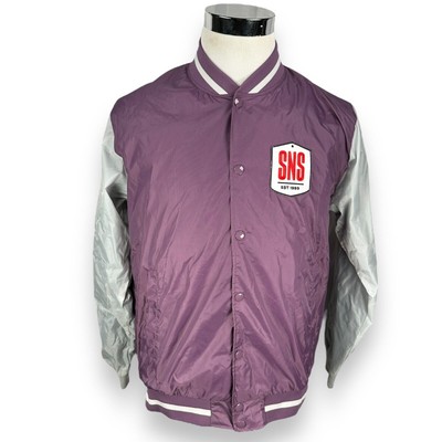 SNS Fryken Varsity Jacket Men s Large Purple Sneakersnstuff Sneakers Stuff New
