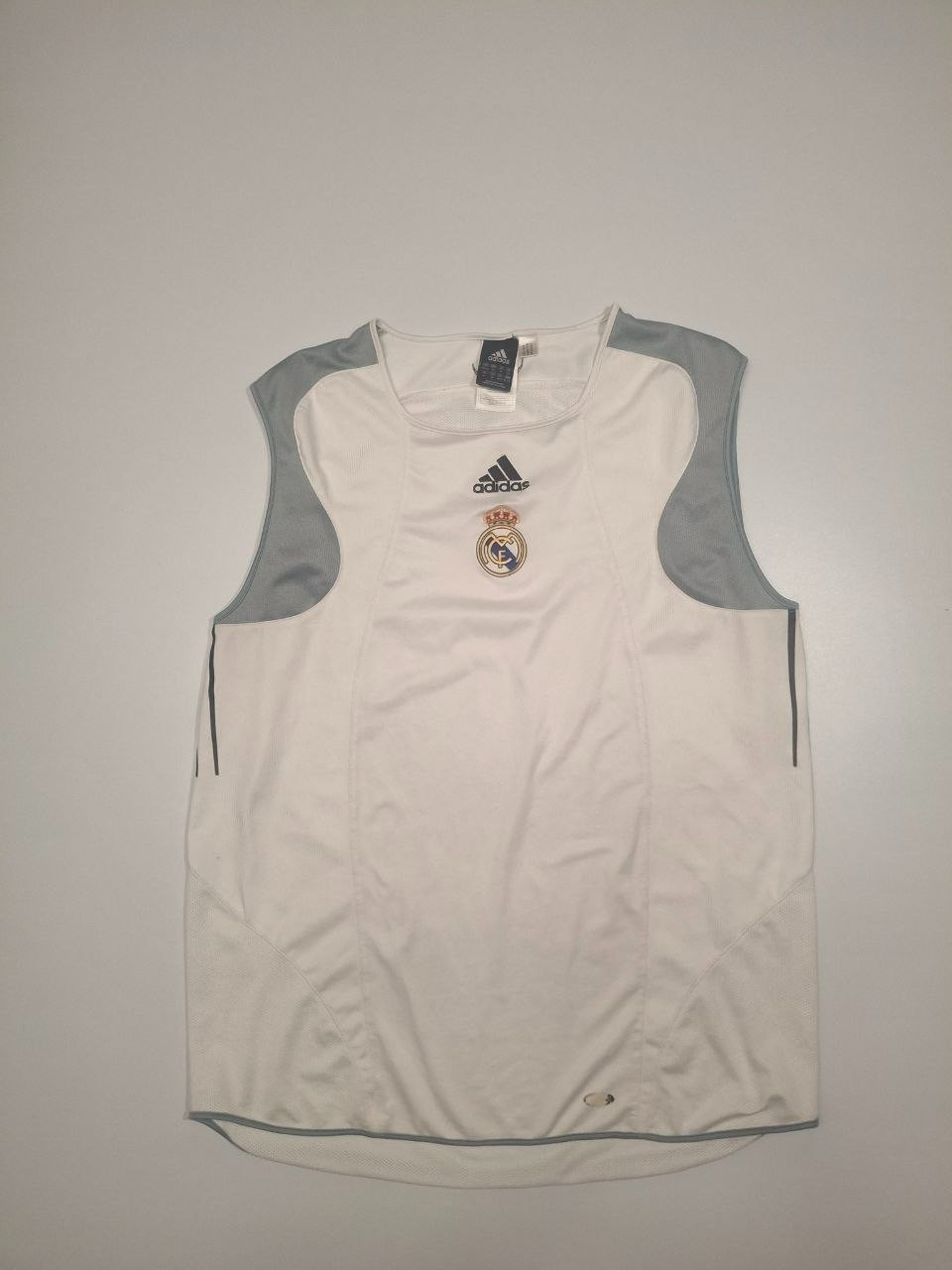 Vintage Adidas Real Madrid 2004 Training  Tank Top Jersey White Size XL