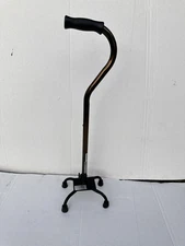 Lumex Bariatric Quad Cane Heavy Duty Walking Stick Large 4 Rubber Feet Base