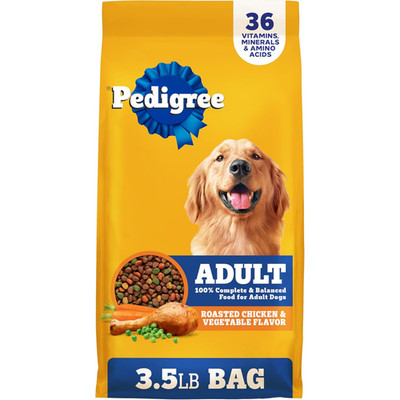 Adult Dry Dog Food, Complete Nutrition, Roasted Chicken & Vegetable Flavor, 3.5