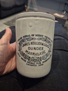 James Keiller & Sons Dundee Marmalade Pot Stoneware Jar Antique