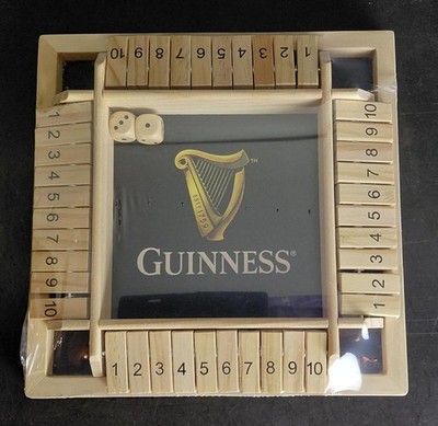Guinness Bier Würfelspiel, Shut the Box, Holz, Neu