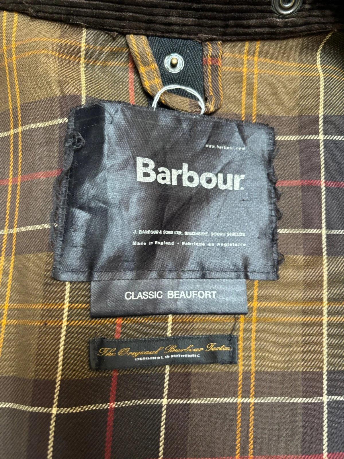 Barbour Classic Beaufort Waxed Jacket Olive Brown Made in England (XL) image 9