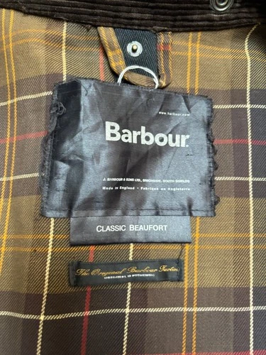 Barbour Classic Beaufort Waxed Jacket Olive Brown Made in England (XL) image 9