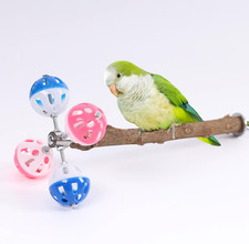 Pepper Wood Bird Perch Toy with Rotating Balls,Bird Stand Toy for Parakeet, Natu