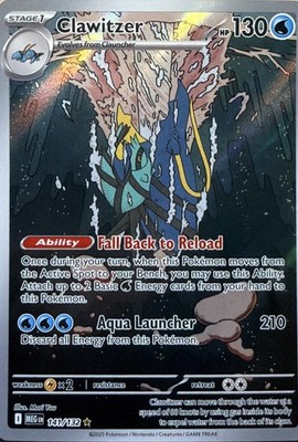 Clawitzer Holo Illustration Rare ME01: Mega Evolution 141/132 NM