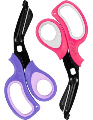 MEUUT 2 Pack Medical Scissors Trauma Shears 2 Count (Pack of 1), Pink+purple 
