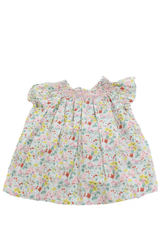 Bonpoint Childrens Girls Floral Print Blouse Multi Colored Size 6