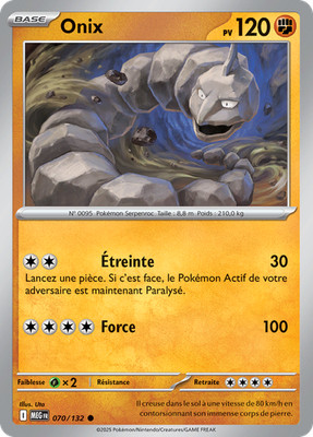 Pokemon Karte Onix 070/132 Commune Mega Evolution (PCC)