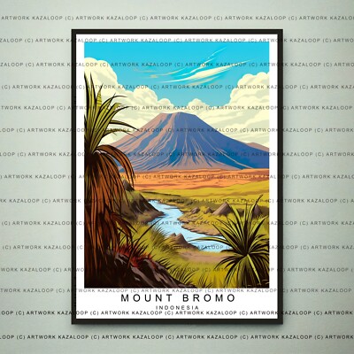Mount Bromo Indonesien Poster ungerahmter Reisedruck Mount Bromo Illustration Kunst