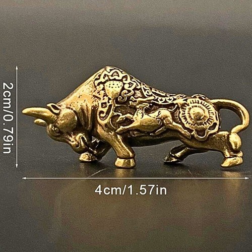 Thai Amulett Messing Stier Figur massiv Statue Vintage Heilige Magie Charm Talisman - Bild 2 von 5