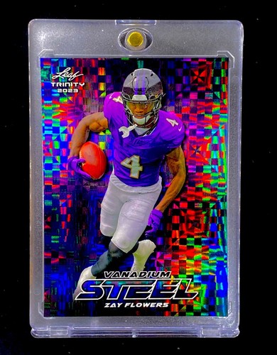 ZAY FLOWERS 1/1 ROOKIE PURPLE BLACK CHECKERBOARD REFRACTOR HOLO Card - RAVENS - Picture 1 of 7