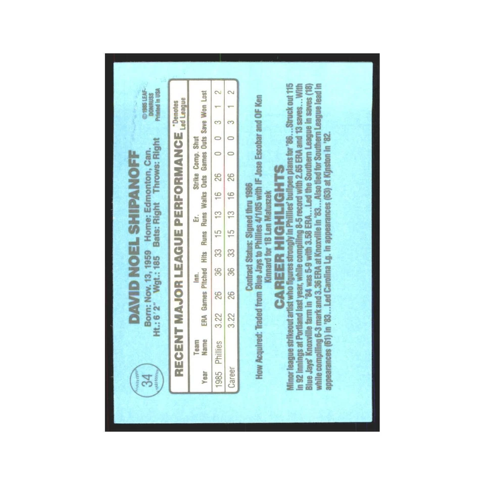 Tarjeta de béisbol Mark McLemore Rookie 1986 Donruss #34 California Angels casi nueva Foto 2 de 3