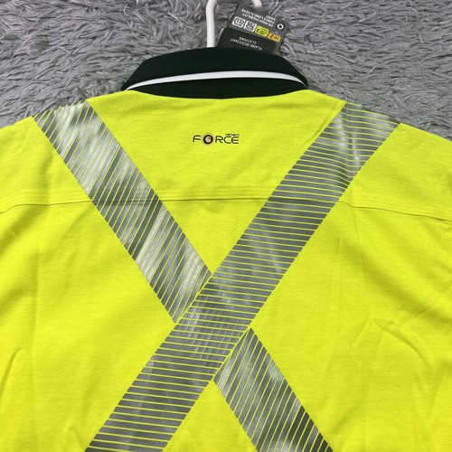 Carhartt FR Flame Resistant Hi Viz Yellow Reflective Button Shirt Mens Medium - Picture 8 of 8