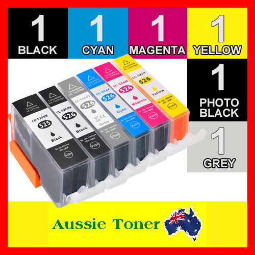 6x Ink Cartridges for Canon PGI 525 CLI 526 + Grey MG6150 MG6250 MG8150 MG8250 - Picture 1 of 1