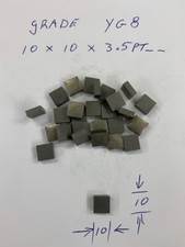 Tungsten Carbide braze / weld on tips Grade YG8 10x10x3.5 Pack of 5
