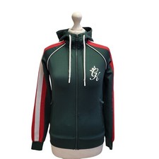 Gym King Track Jacket Hooded Green Uk Women's Size 6 Eu 34 Zz962