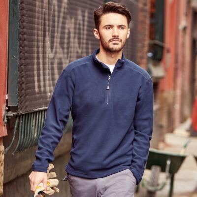 FLEECE SWEATSHIRT MEZZA ZIP ANTI-PILLING RUSSELL JE881M FASCHION STYLE TOP QUALITÄT