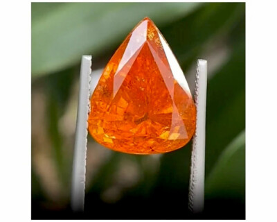10.24CT Impressive Fanta Orange Pear-Fine Step Cut Unheated Natural Spessartite