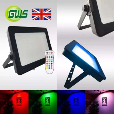 G.W.S LED LED Floodlights RGB Colour Changing Novelty Outdoor Garden Lights With IR Remote