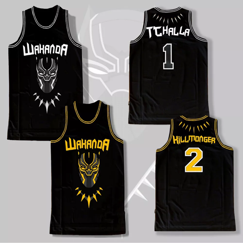 JordansSecretStuff Chadwick Boseman High School Basketball Jersey Black Panther Wakanda JSS Exclusive Small