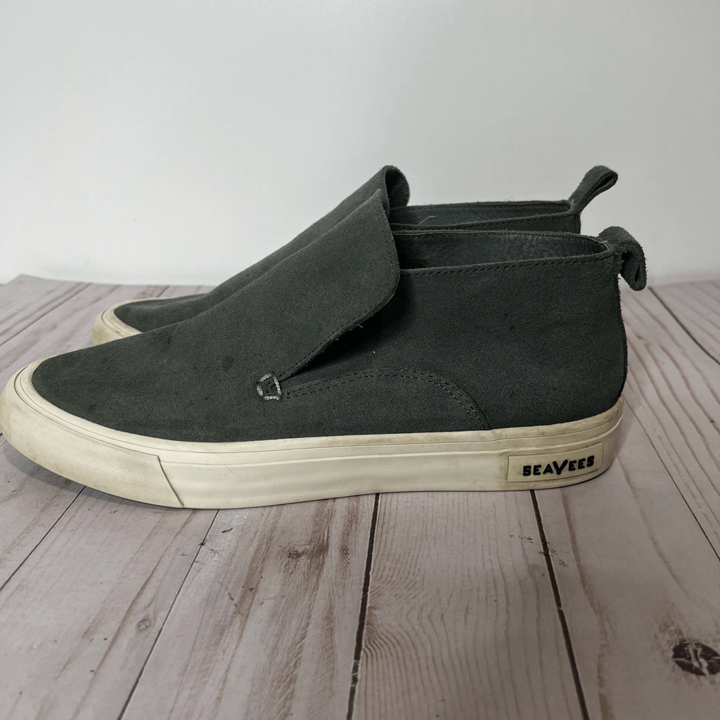 SeaVees Huntington Middie Suede Blue Gray Slip On Sneakers  display picture 3