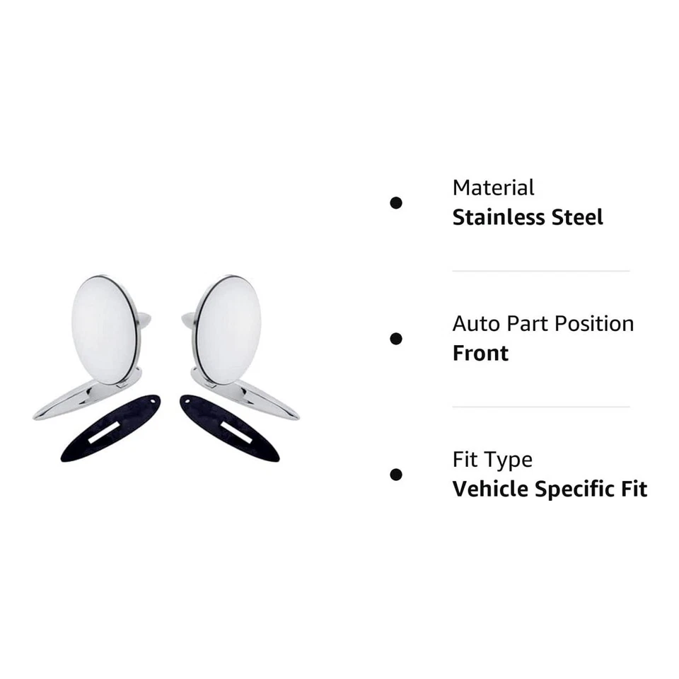 United Pacific 110745 Exterior Mirror Set 1955-57 Chevy Passenger - Pack of 2 Foto 2 de 2