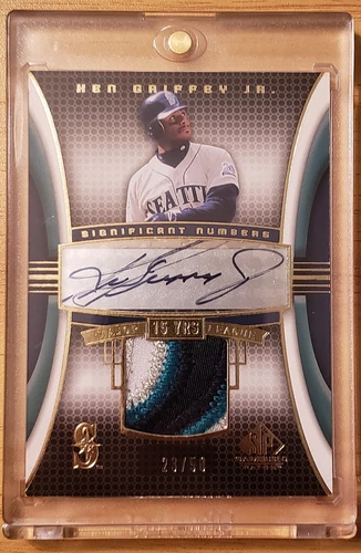 2004 Upper Deck SP Game Used Patch Ken Griffey Jr. Auto/Patch Mariners #d/50