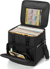 Vinyl Record Carrying Bag Vinyl Albums Storage Case, with Dividers Holds up to 6