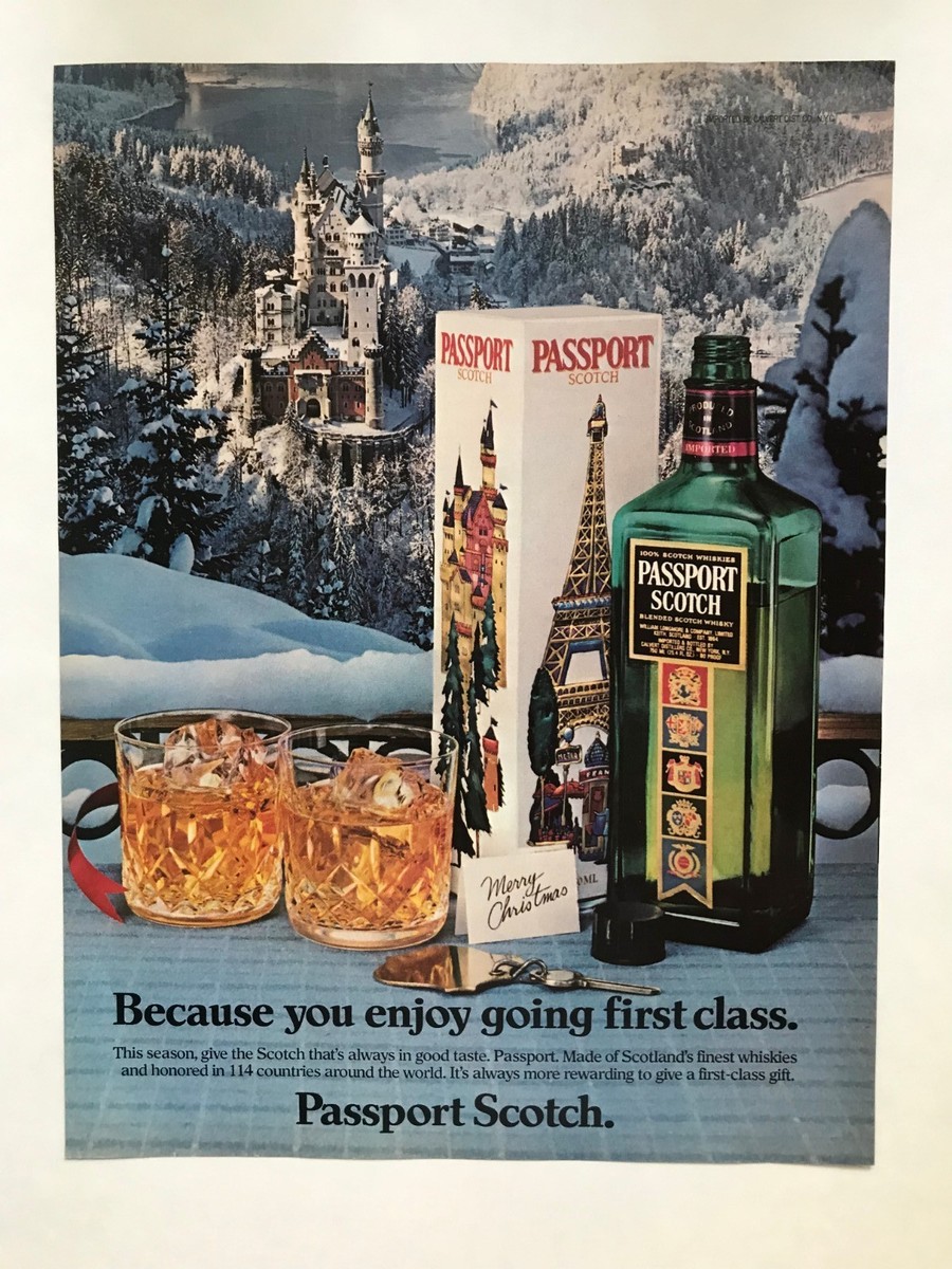 Passport Scotch Whisky Christmas 1980's Vintage Print Ad | eBay