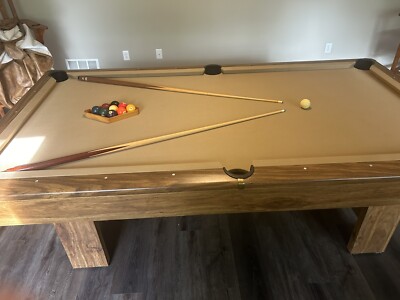 Brunswick Pool Table, American Heritage Chairs, Cue, Chairs and Ping Pong Topper