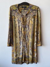 ISABEL MARANT Runway "Malia" Paisley Tunic Dress SZ 40 Yellow Gold Milena
