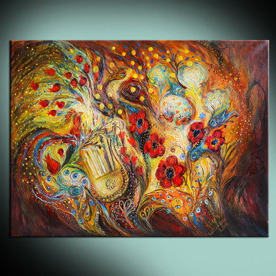 Song of Red Rooster: high quality ready2hang canvas print from original artwork
