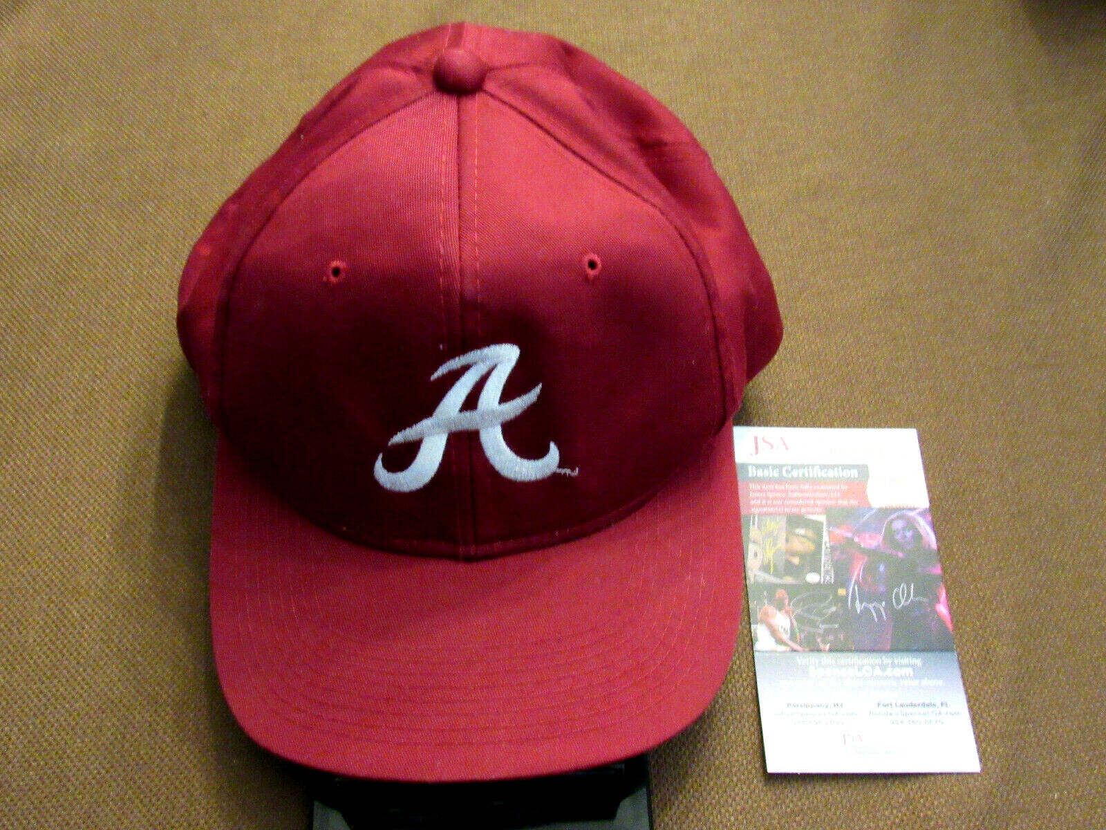 Ken Stabler Autographed Signed Alabama Crimson Tide KEN KENNY STABLER ALABAMA TIDE HOF AUTO VINTAGE ALABAMA TIDE CAP HAT JSA 
