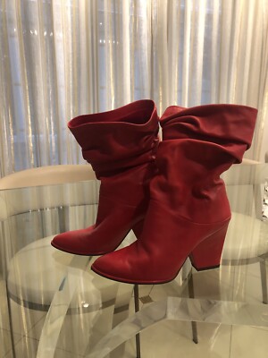red leather boots size 6