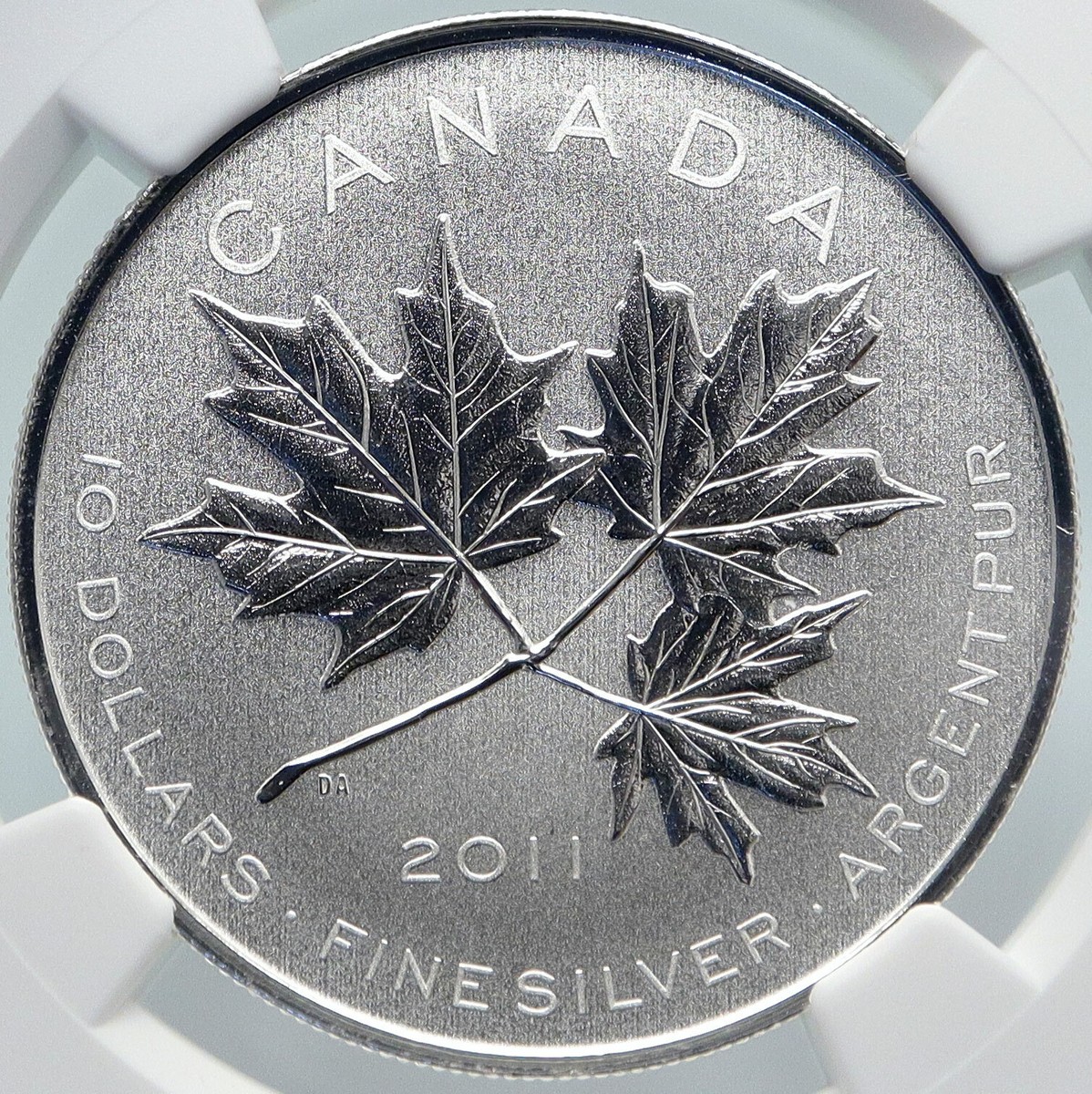 2011 CANADA Queen Elizabeth II Maple Leaf Silver $10 Coin Specimen