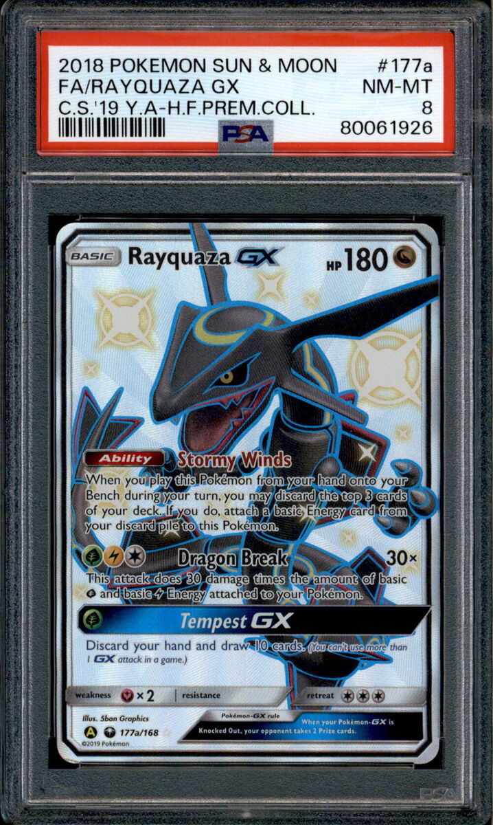 Rayquaza GX - 177a/168 - PSA 8 - Shiny GX - Hidden Fates - Pokemon - 61926