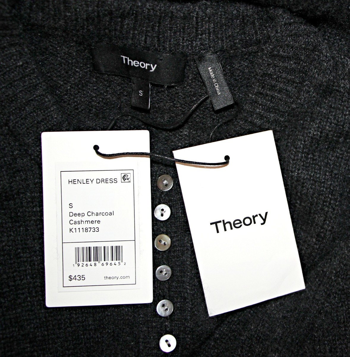 THEORY Henley Soft 100% Cashmere 37\