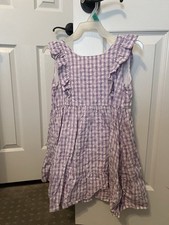 Gymboree Easter Lavender Checkered Dress Girls Size 6