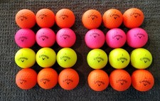  CPY 2 Dozen Callaway Super Soft/Fast Matte Colors Used Golf Balls 5A/4A Cond.